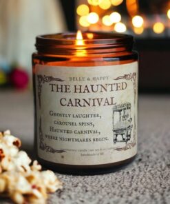 Haunted Carnival Caramel Popcorn Candle A Literary Treat for Halloween and Fall
