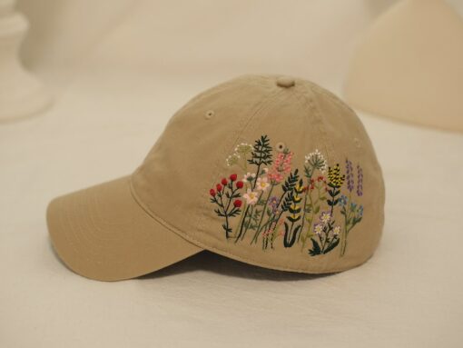 Embroidered Botanical Flower Baseball Cap A Unique and Personalized Gift