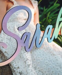 Enchanting Rainbow Wooden Name Sign A Personalized Haven for Your Little Princess