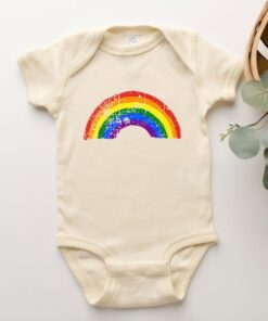 Rainbow Baby Bodysuit Vibrant Retro Graphic Tee for Little Ones