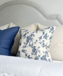 Aria Blue Floral Print Cushion with Duck Feather Pad Comfort and Style for Your Home