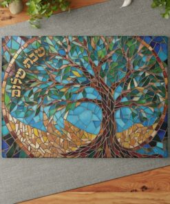 Exquisite Challah Board A Mosaic Masterpiece for Shabbat and Jewish Celebrations