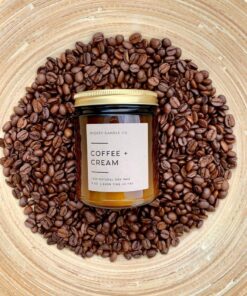 Indulge in the Aromatic Embrace of Freshly Brewed Coffee Non-Toxic Soy Candle in an Amber Jar