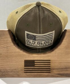 Personalized American Flag Wooden Hat Holder A Handcrafted Gift for Dad