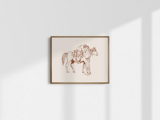 Unbridled Love Gicl?e Print of Western Romance, Celebrating Pride and Vintage Charm