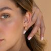 Celestial Sun Huggie Hoop Earrings Minimalist Diamond Sunburst Charm Jewelry for Boho Style and Friendship