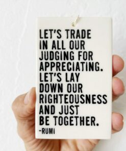 Daily Inspiration Ram Dass Ceramic Wall Tag - Screen Printed Ceramics for Mindfulness and Motivation