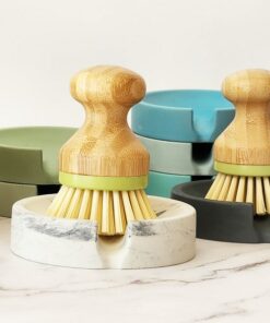 Concrete Haven Self-Draining Scrub Brush Holder for a Pristine Kitchen