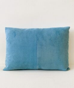 Cozy Blue Corduroy Lumbar Pillow Cover Scandinavian Charm for Your Home