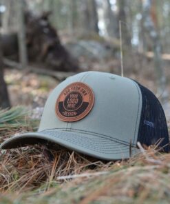 Personalized Leather Patch Trucker Hat Elevate Your Style with a Custom Logo