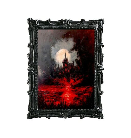 The Void of Darkness An Eerie Oil Painting for Gothic Home Decor