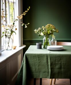 Linen Tablecloth 41 Colors | Natural Linen Rectangle Tablecloth | Handmade Tablecloth for Kitchen & Dining Room