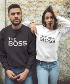 Fall Fashion's Power Couple The Boss & Real Boss Sweatshirts - A Unique Birthday Gift