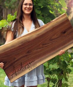 Personalized Extra Large Charcuterie Board Engrave Your Memories on a Live Edge Walnut Masterpiece