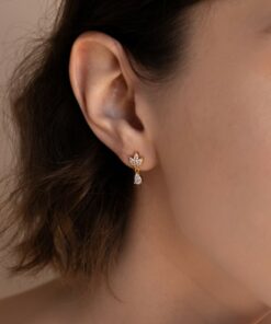Captivating Marquise Diamond Drop Earrings Minimalist Elegance for Brides and Bridesmaids (ER343)