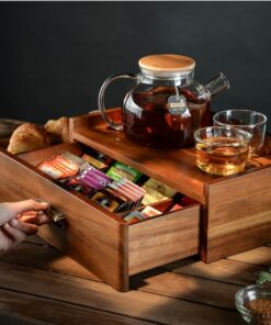 Personalized Tea Haven Engrave Your Tea Ritual with Our Custom Tea Organizer
