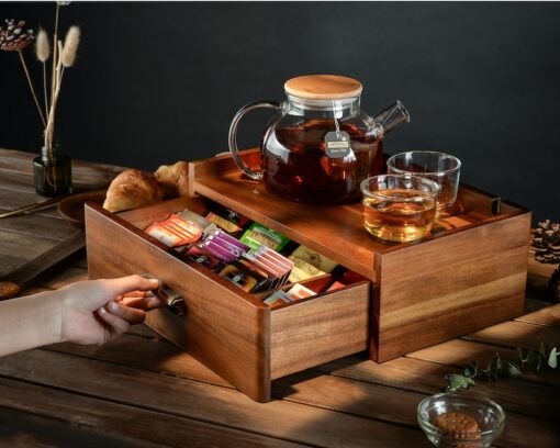 Personalized Tea Haven Engrave Your Tea Ritual with Our Custom Tea Organizer