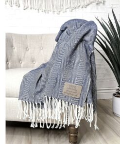 Cozy Farmhouse Herringbone Throw Personalize Your Comfort with Style