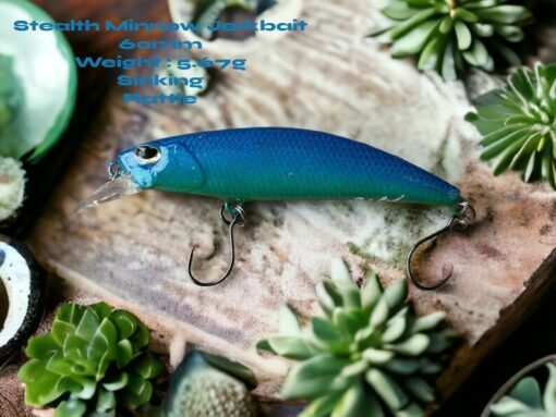 Captivating Emerald Blue Minnow Handcrafted Allure for Trout Triumphs