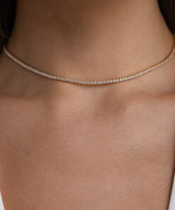Caitlyn Minimalist's Diamond Tennis Choker A Timeless Treasure for Bridal Elegance and Anniversary Celebrations
