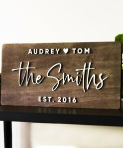 Personalized Family Name Sign A Timeless Anniversary Gift to Cherish