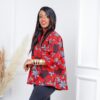 Vibrant Red African Print Top Embrace Bold Style and Cultural Heritage