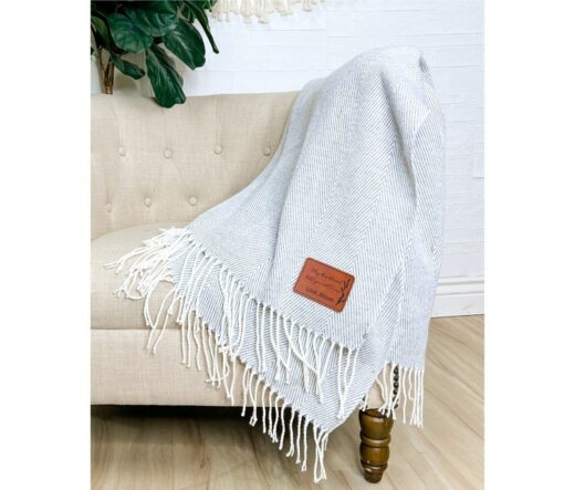 Personalized Monogrammed Farmhouse Blanket A Thoughtful Corporate Gift for Mom