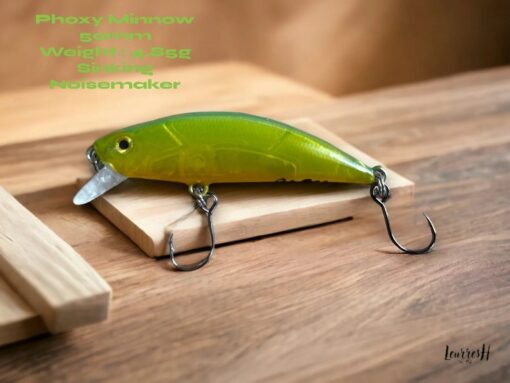 Phoxy Minnow Handcrafted Electro Lime Trout Lure for Anglers