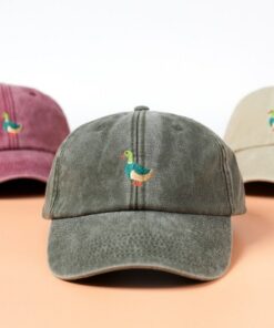 Vintage Washed Out Duck Embroidered Snapback Dad Hat