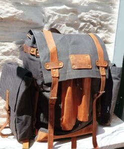 Handmade Bushcraft Backpack Your Ultimate Outdoor Companion with Detachable Pockets and Axe/Tripod Holder