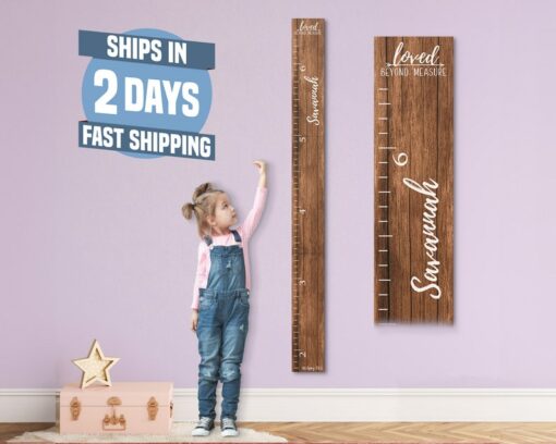 Personalized Wooden Growth Chart Track Your Child's Height with Style and Sentiment