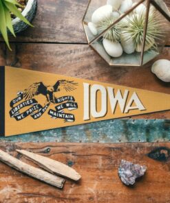 Iowa Felt Pennant Hawkeye Pride, Unfurled