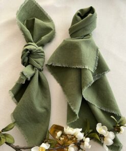 Rustic Elegance Olive Green Boho Cheesecloth Napkins for Unforgettable Weddings and Farm-to-Table Gatherings