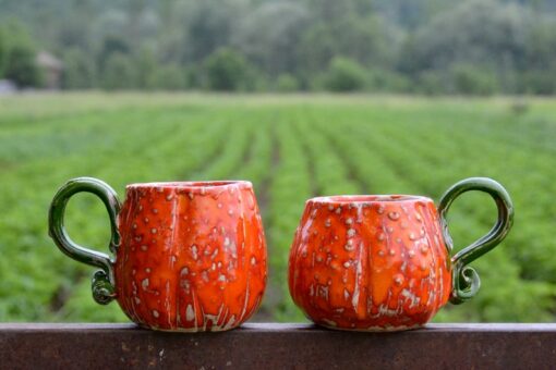 Bewitching Pumpkin Mugs A Spooktacular Duo of Handmade Ceramic Cups