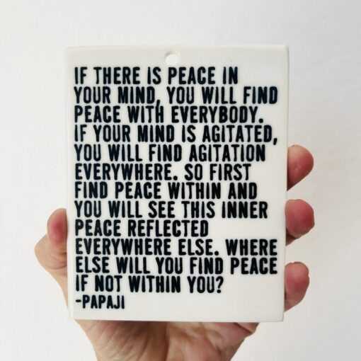 Papaji's Wisdom Ceramic Wall Tile for Daily Inspiration and Affirmation