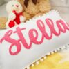 Personalized Name Punch Needle Pillow A Cherished Keepsake for Little Ones