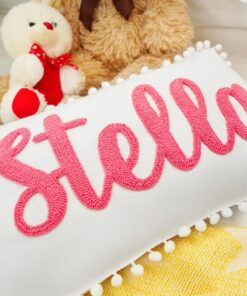 Personalized Name Punch Needle Pillow A Cherished Keepsake for Little Ones