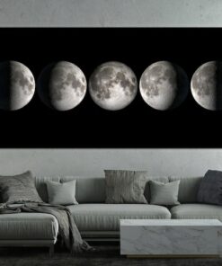 Celestial Tapestry Moon Phase Canvas Art for Lunar-Inspired Home Decor