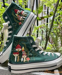 Mushrooms Embroidered Converse Unleash Your Inner Mycologist with Custom Chuck Taylors