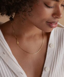 Personalized Sideways Initial Necklace with Box Chain A Timeless Treasure for Her