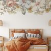 CAMILA Slim Wall Decal Border Vintage Floral Nursery with Removable Roses, Hibiscus, and Peonies
