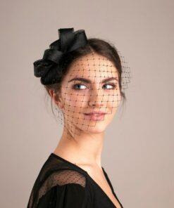 Enchanting Bridal Headpiece Birdcage Veil and Fascinator for a Timeless Wedding