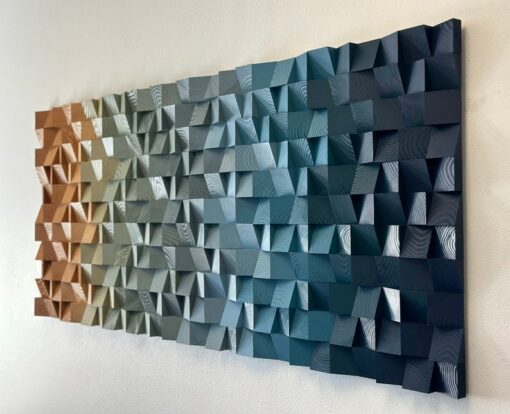 Coastal Dream Geometric Wood Art for a Serene Beachy Ambiance