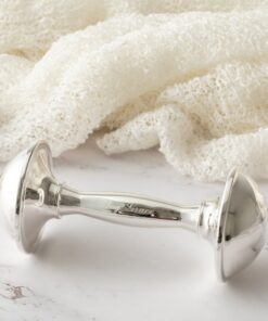 Engraved Silver-Plated Rattle A Cherished Keepsake for Your Little One's Special Day