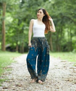 Flowy Teal Harem Pants Bohemian Bliss for Summer Festivals and Yoga