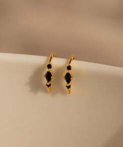 Black Diamond Threader Earrings Minimalist Elegance for the Modern Woman