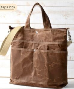 Versatile Waxed Canvas Tote Laptop, Weekender, or Vegan Messenger Bag by IKABAGS