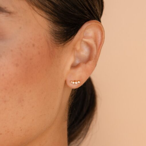 Sparkling Elegance Caitlyn Minimalist's Diamond Climber Earrings for Everyday Radiance