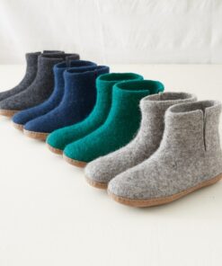 Cozy Comfort Fair Trade Eco Felt Slipper Boots with Suede Soles for All
