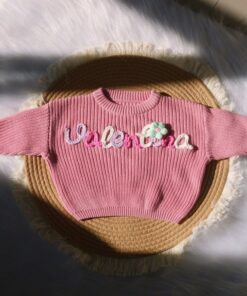 Personalized Baby Sweater Embroidered Name, Perfect Gift for Baby Showers and Birthdays